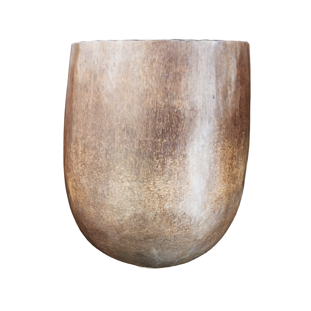 Extra-large wooden indoor Pot with a white background