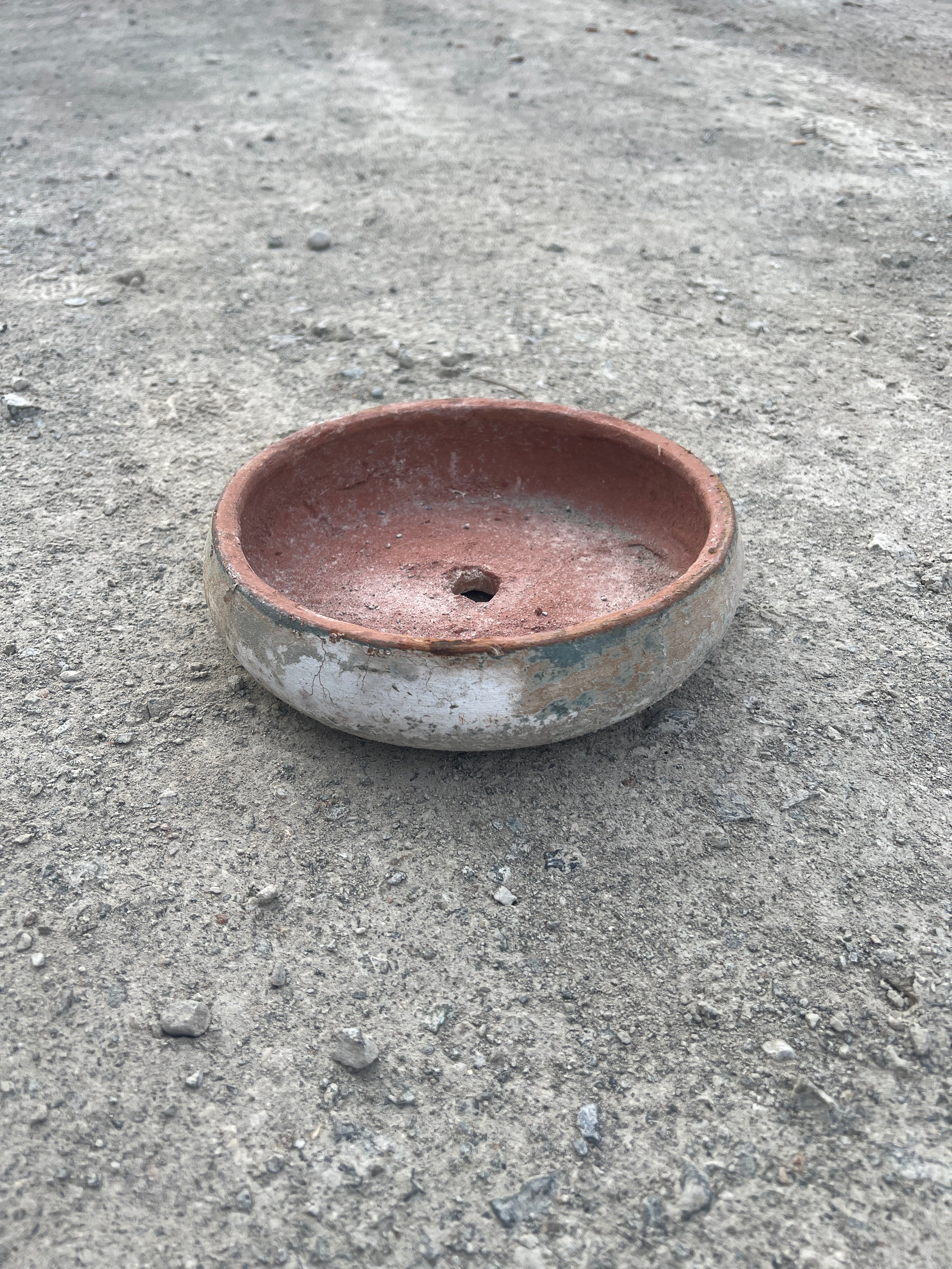 ancient green Vietnamese clay succulent garden bowls