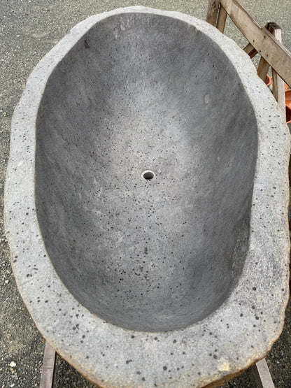 top view of natural granite stone bath