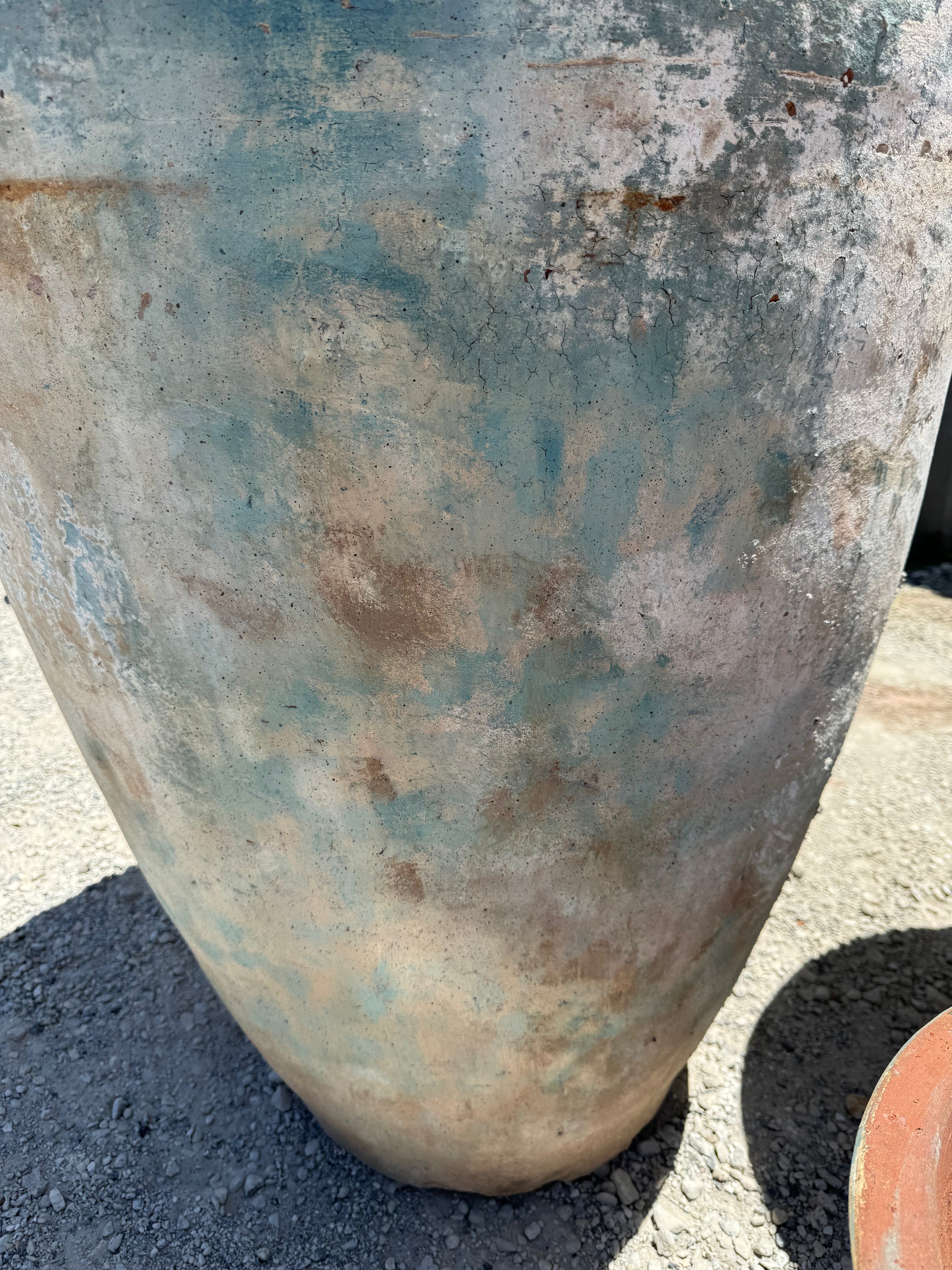 xl ancient tall cone tree garden pot planters faded patina