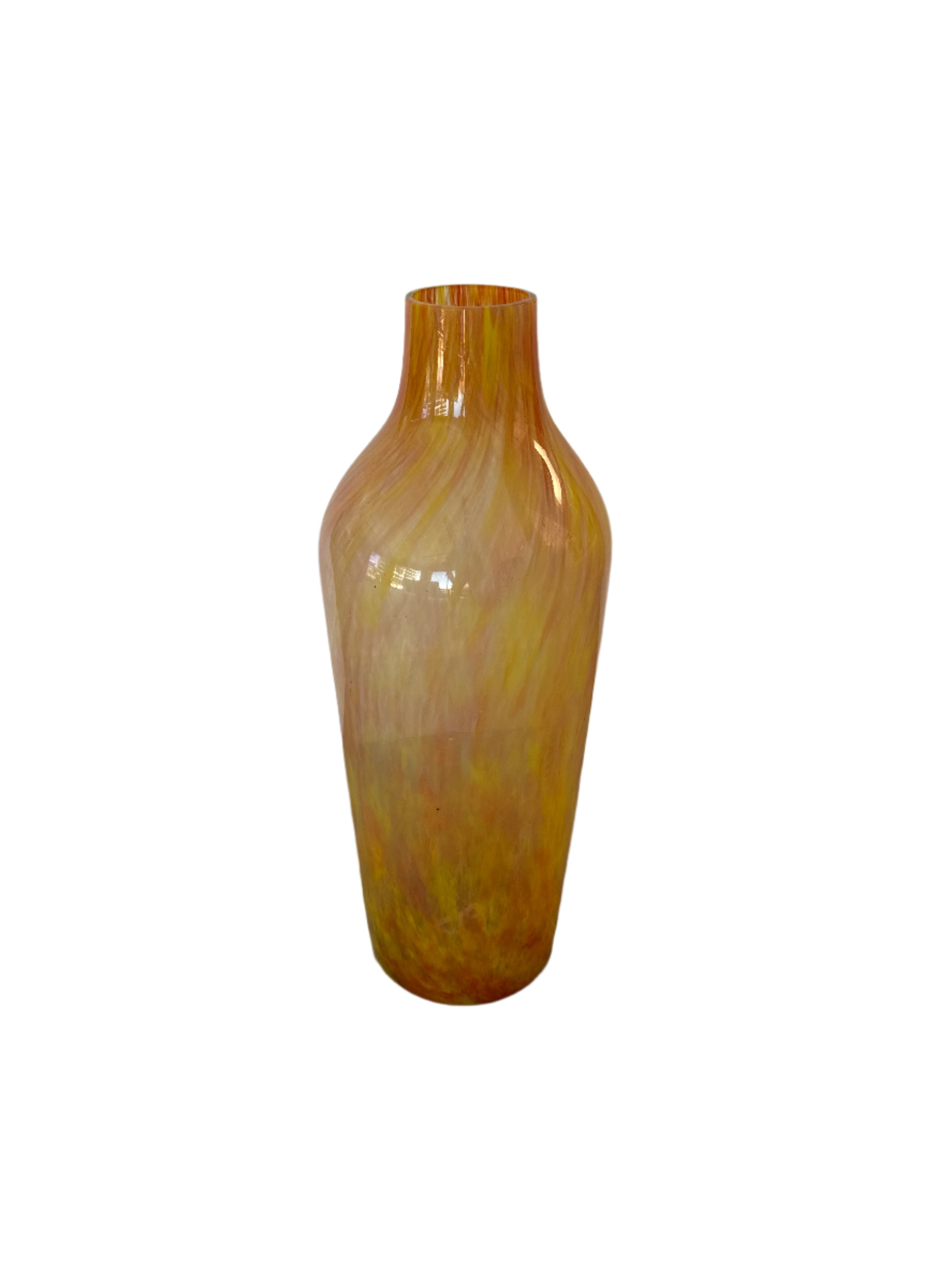 Glass Bottle Vase Smokey Fire