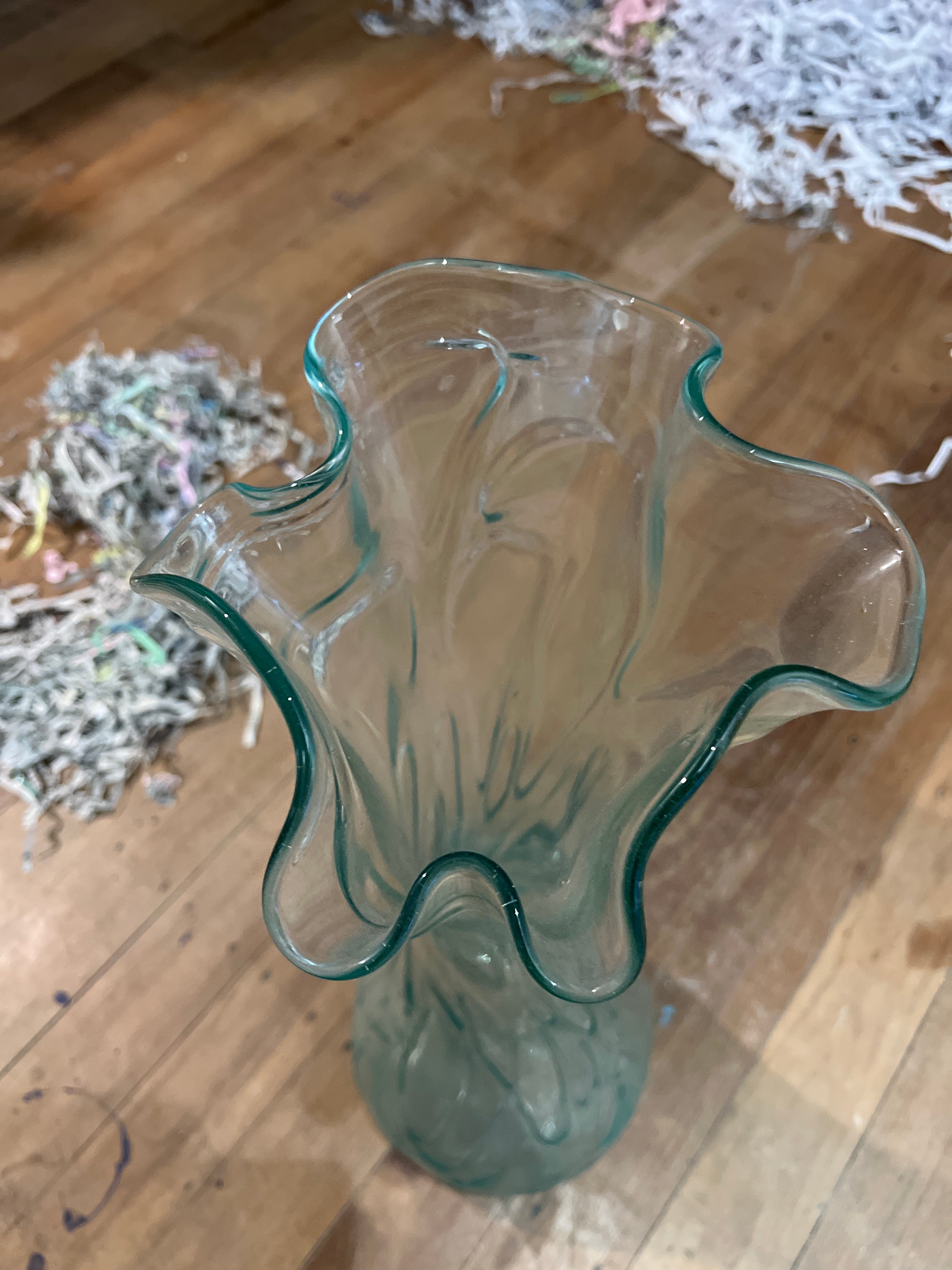 Teardrop Glass Vase with Lava Pattern