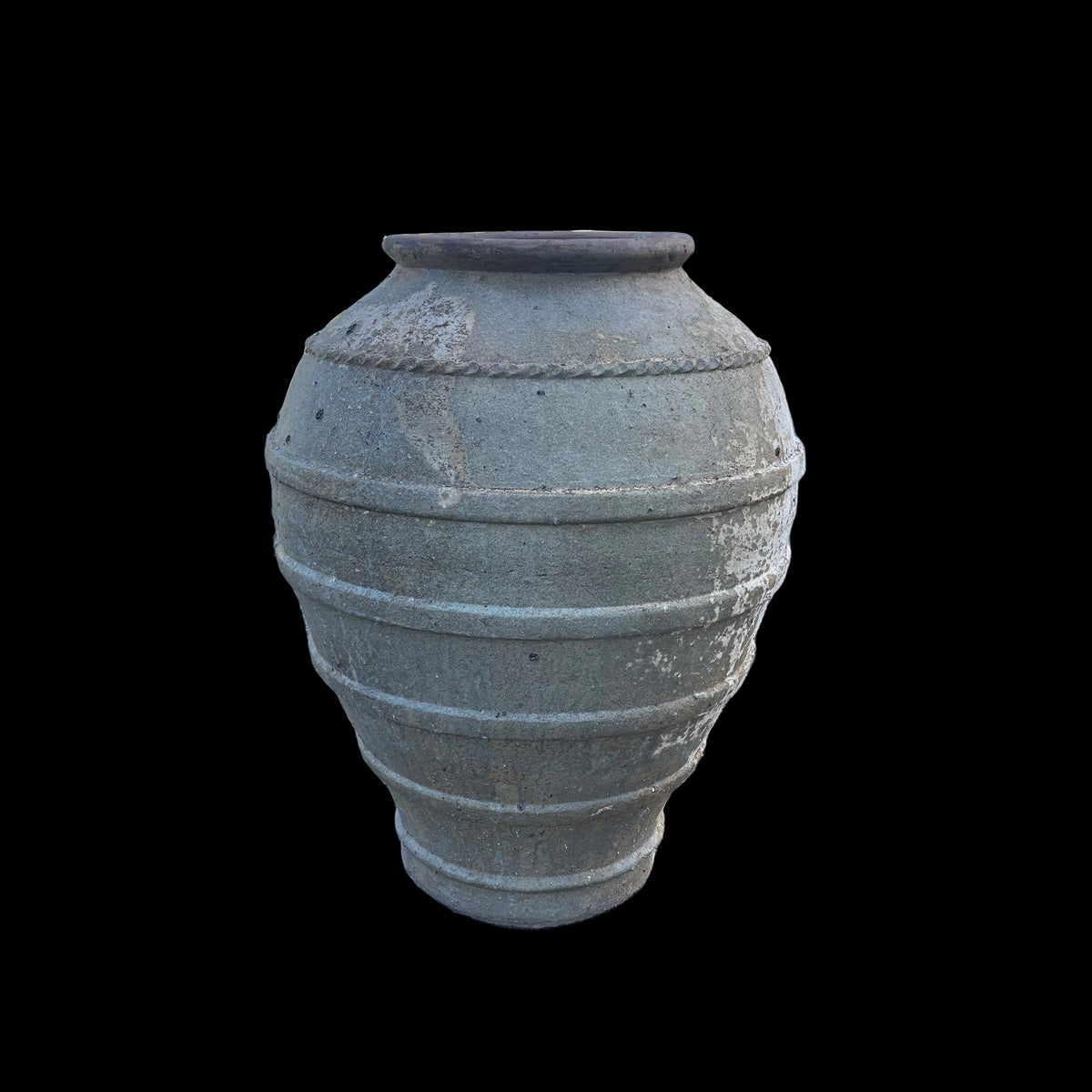 Large ancient 4 band belly urn