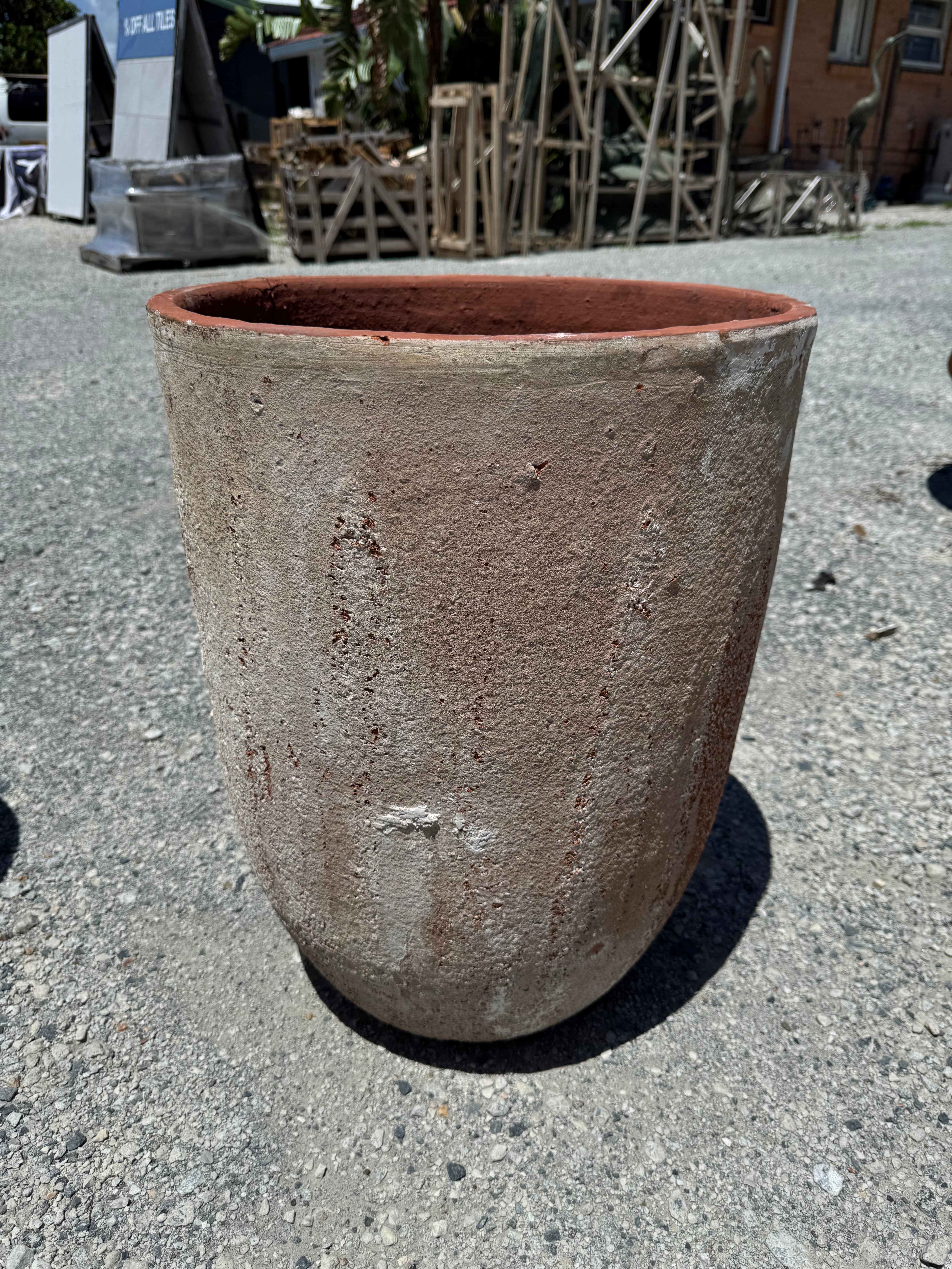 Ancient Vietnamese tall large U pot great for the garden