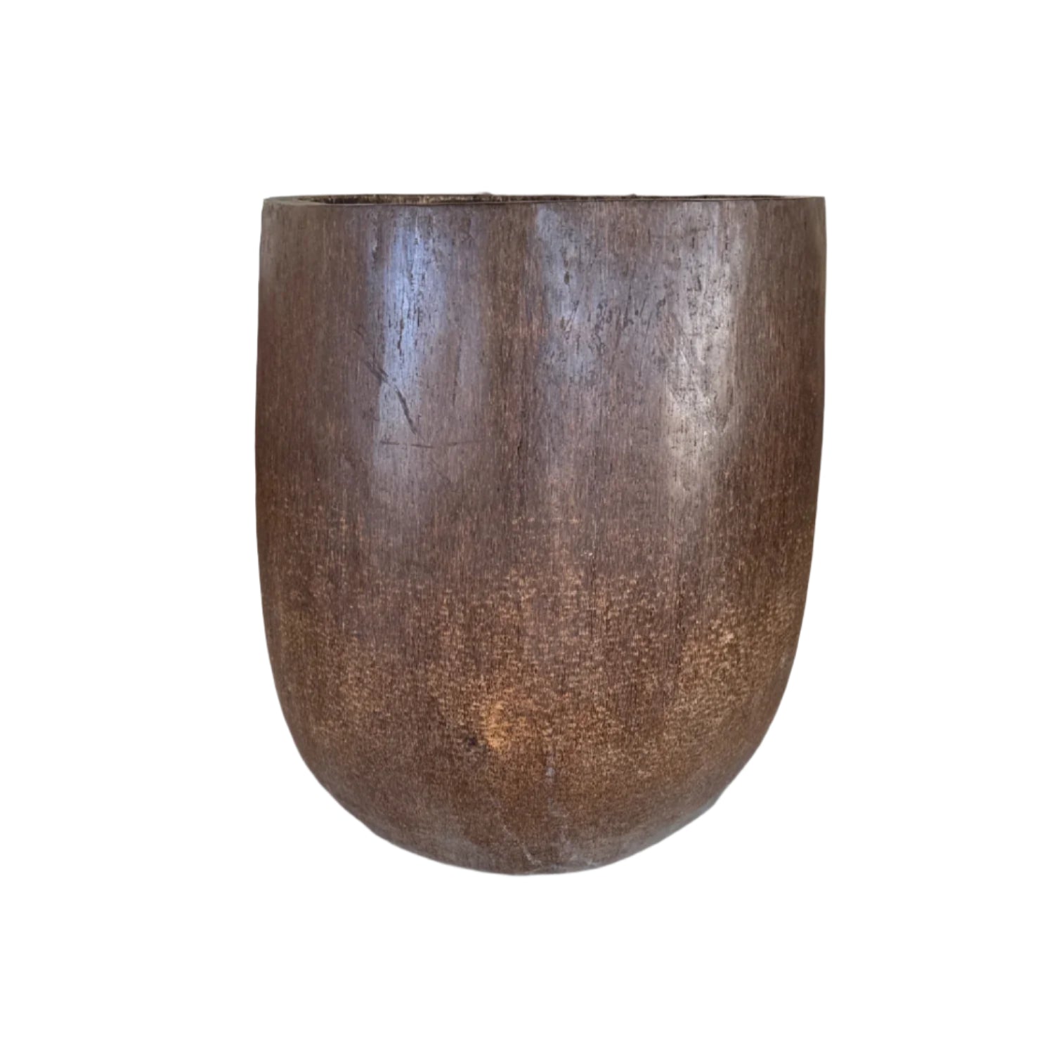 Extra-large wooden indoor Pot with a white background