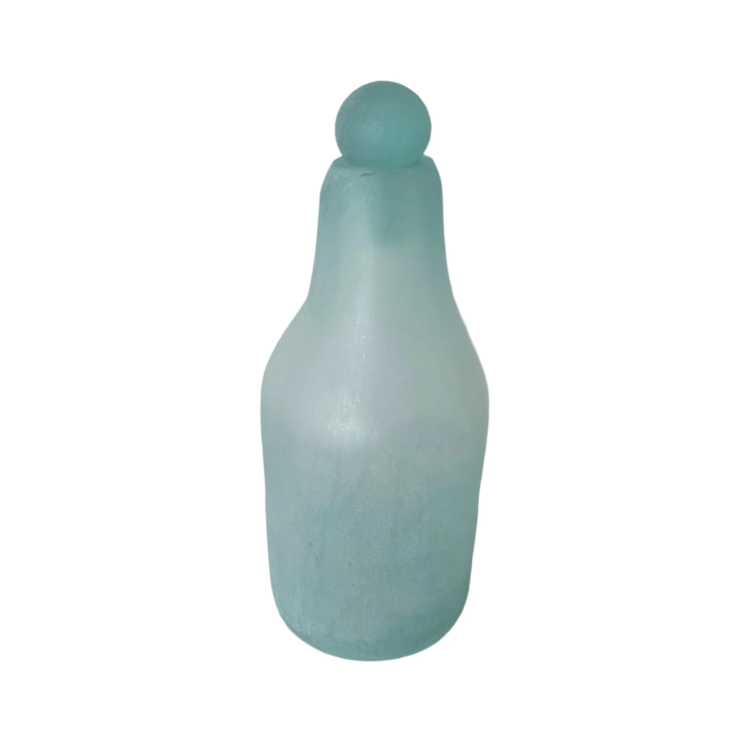 Glass Bottle & Stopper Frosted Short