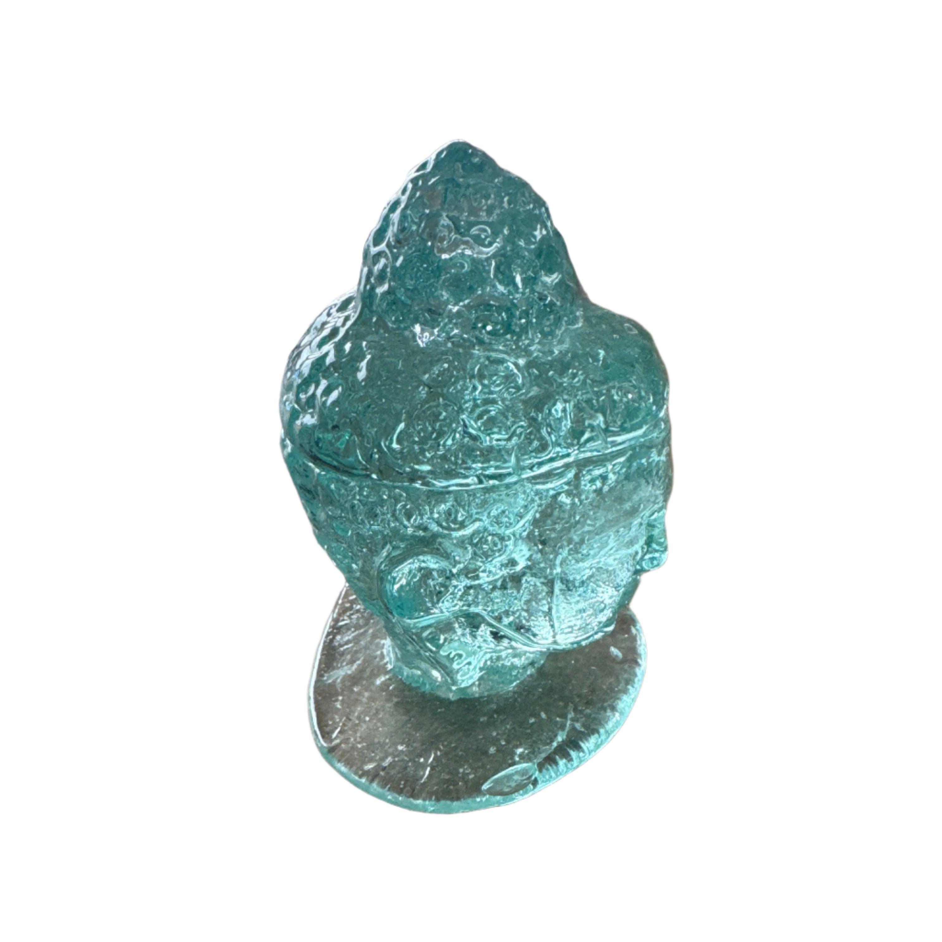 Glass buddha head decor right side