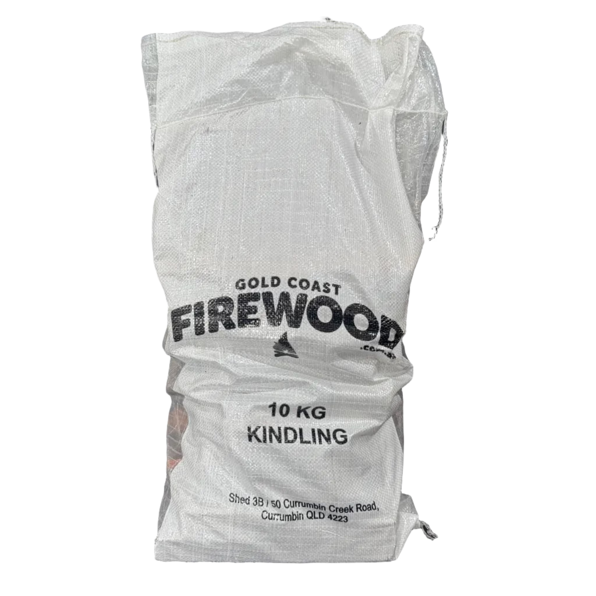 Bag of Gold Coast Firewood kindling on a dark background