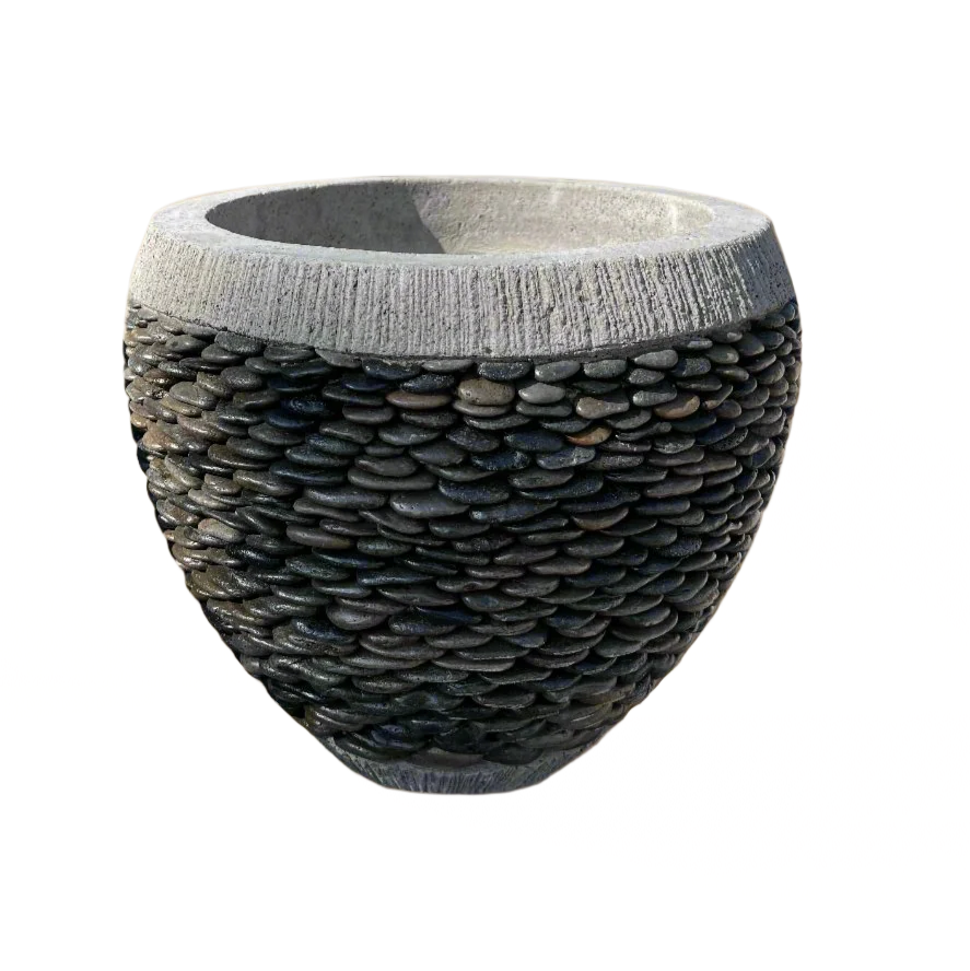 River Pebble Garden Urn