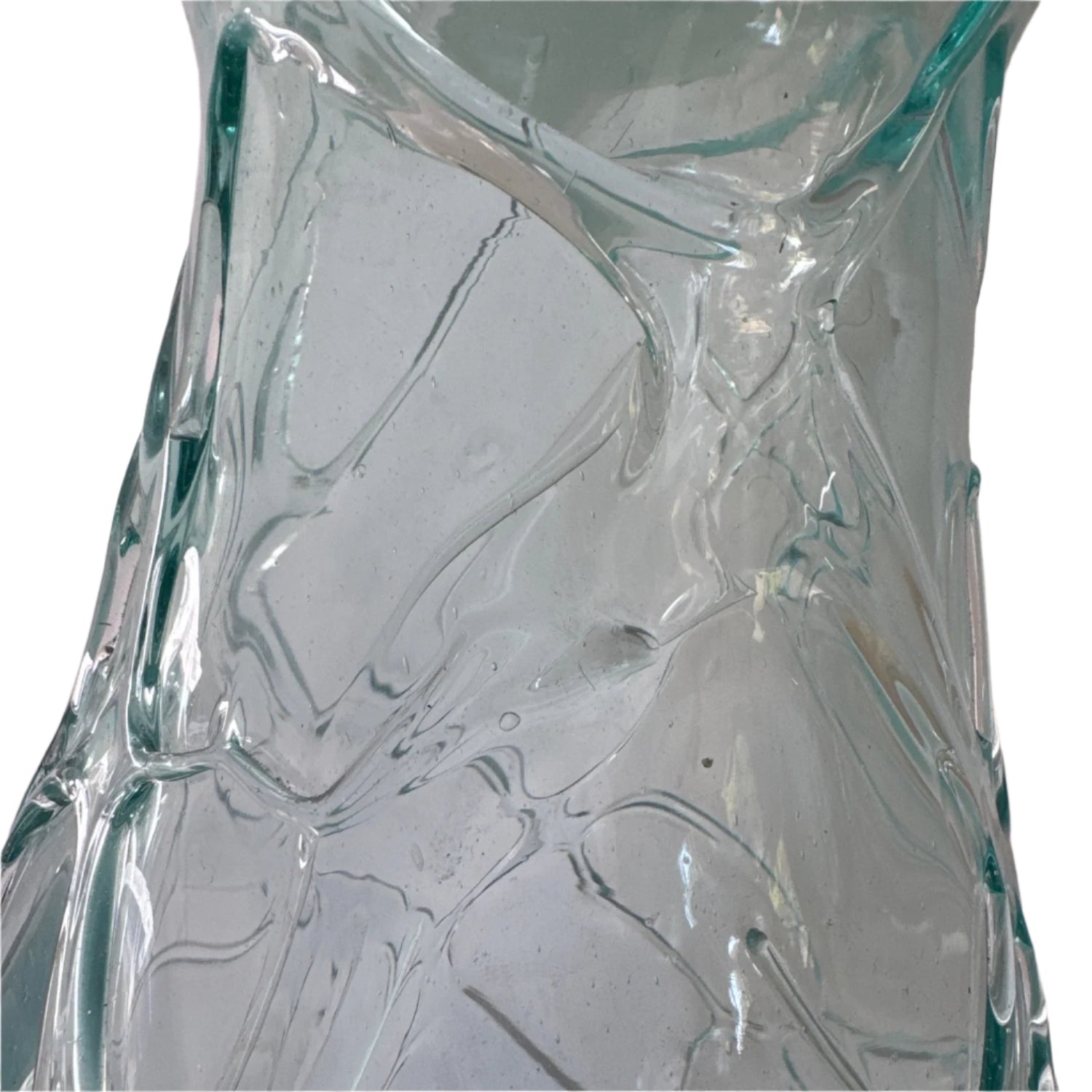 Short Glass Lava Vase close up