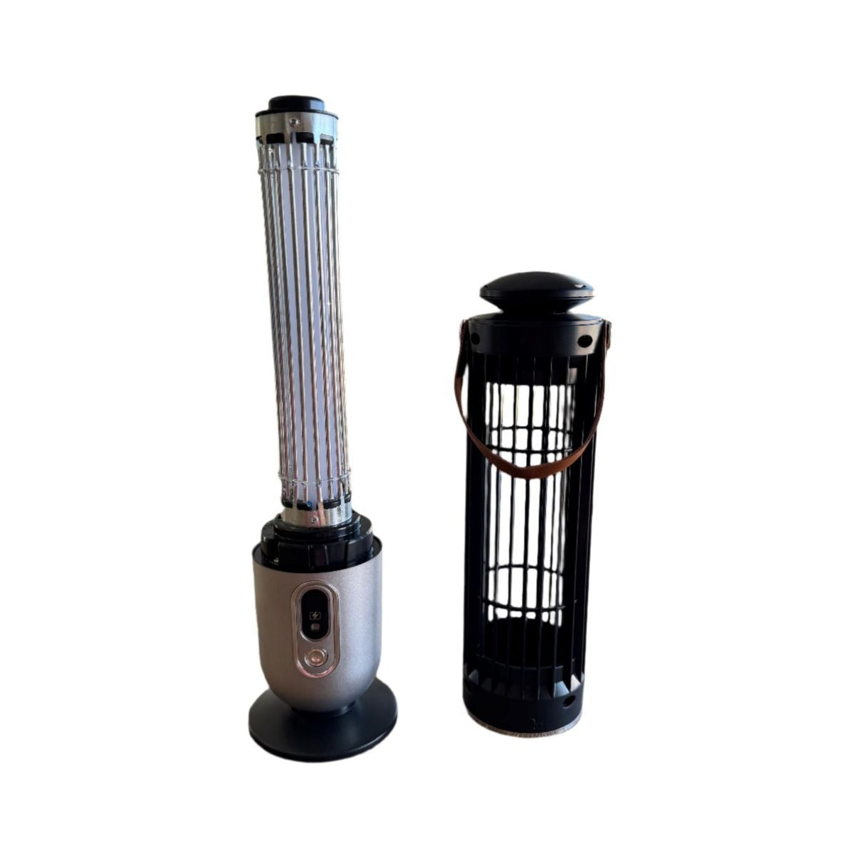 smart mosquito zapper killer with grill removed, has 8 hours of battery, works outdoors and indoors.