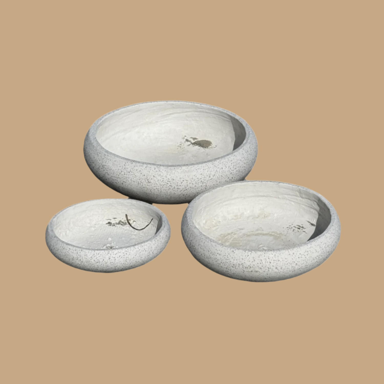 White Terrazzo Succulent Fibre Glass Bowls S3