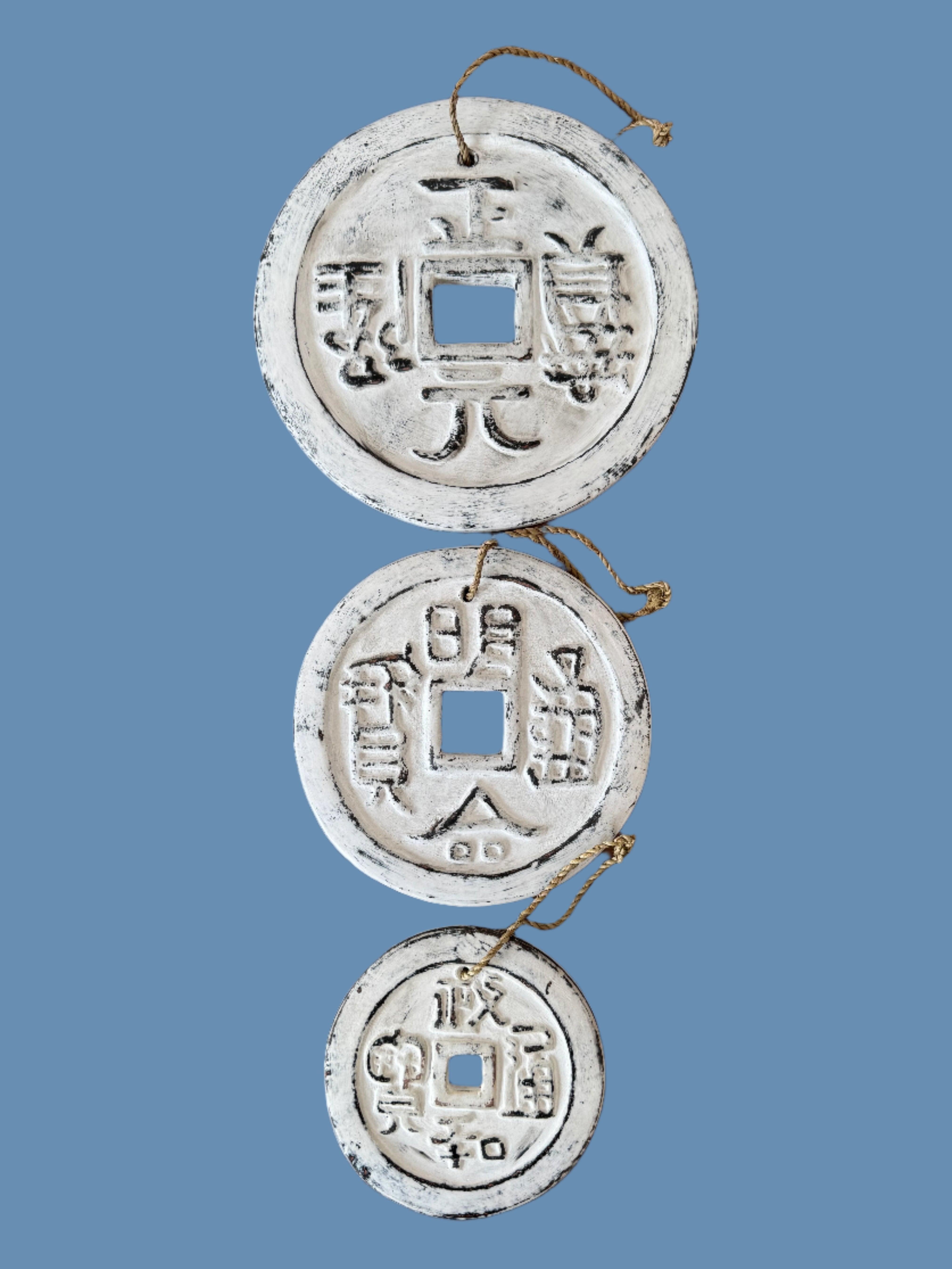 White Fiber Clay Chinese Coins