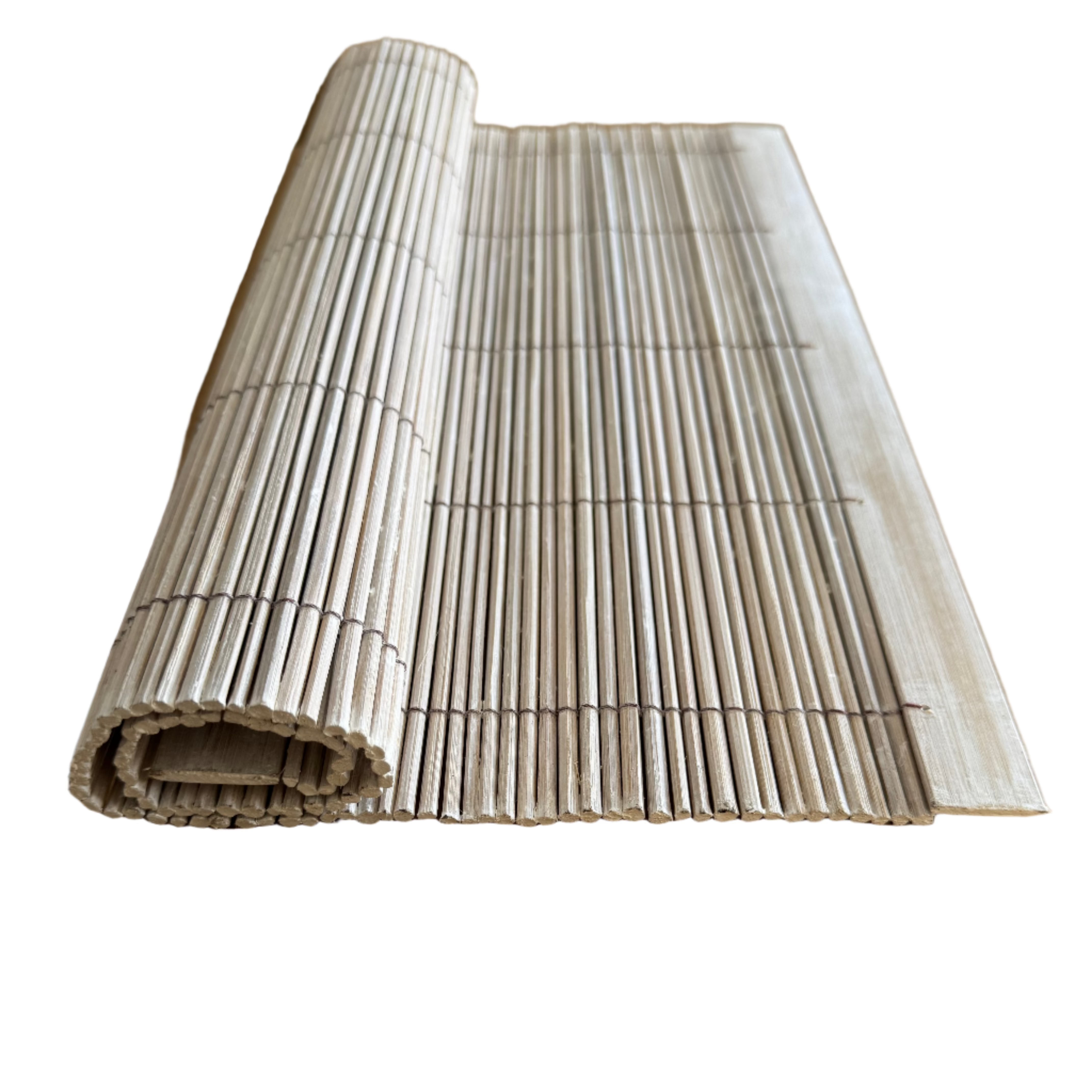 bamboo stick dining table placemat corner close up