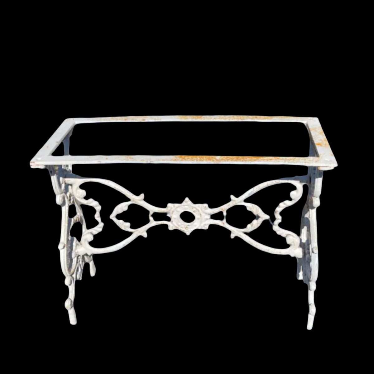 premium high-quality Cast-Iron garden table Short White front view