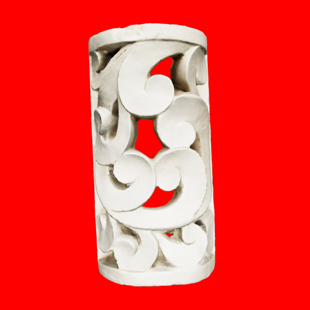 carved tribal sandstone half column