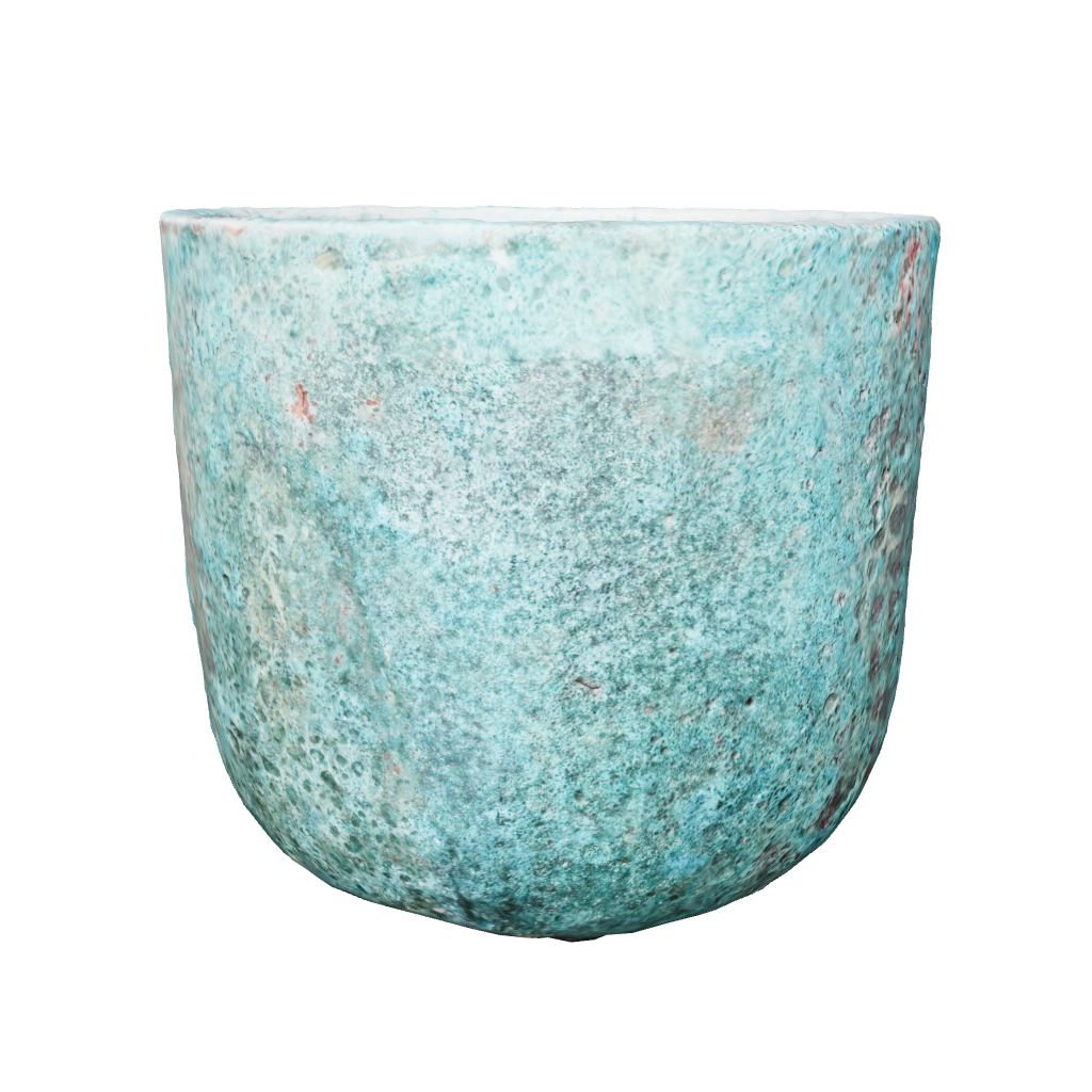 3D image of medium Green Lava Rock Low U Pots S4