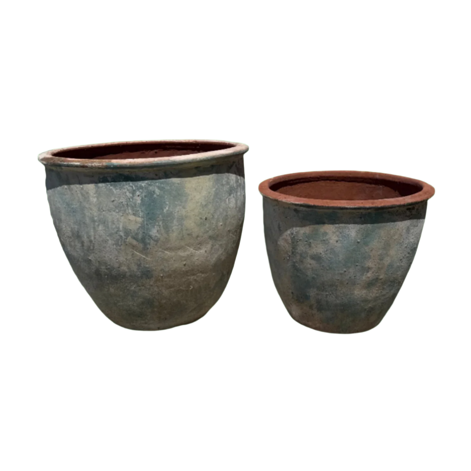 XL Ancient Blue Round Tree Planters S2